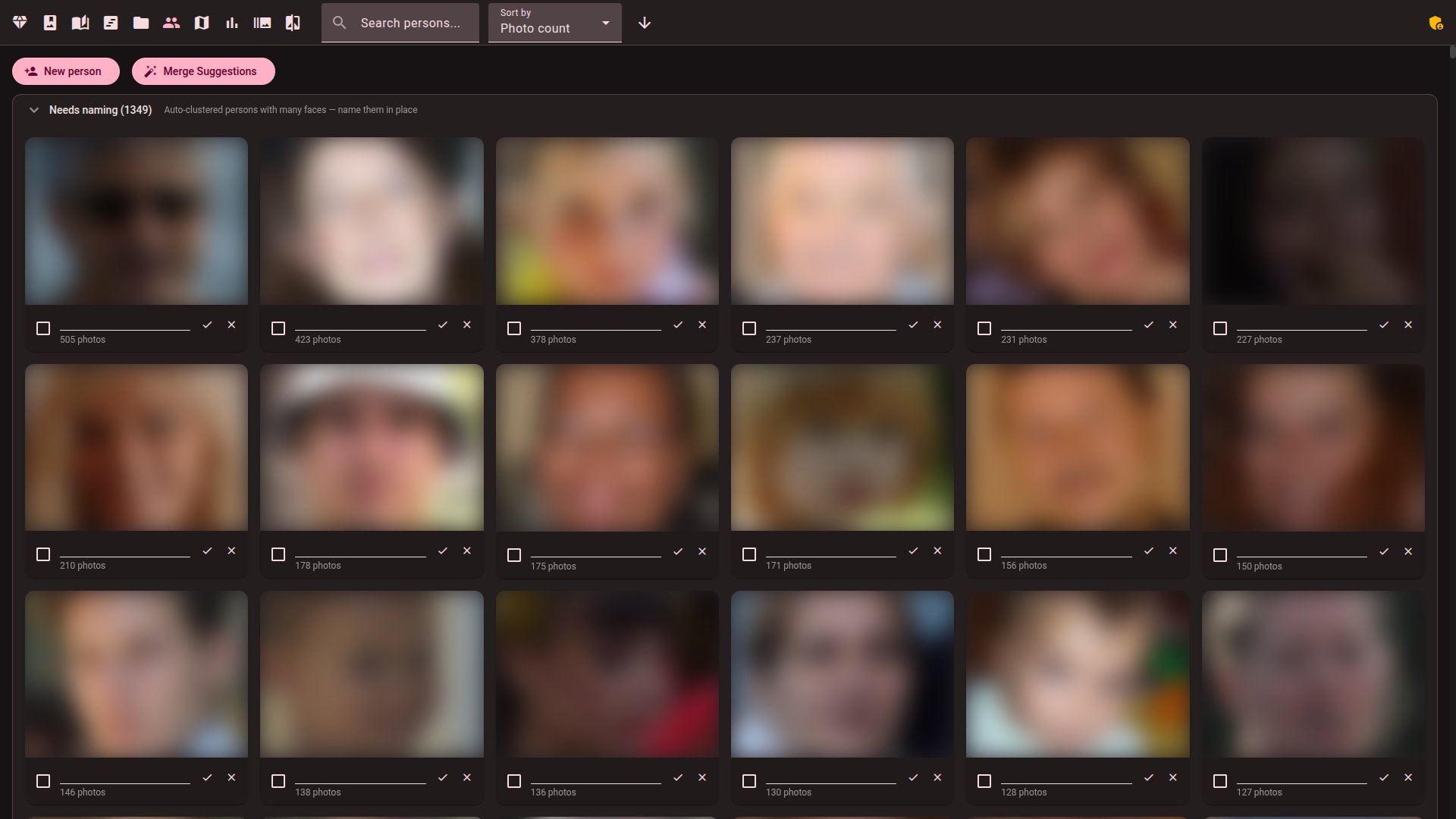 Manage persons page